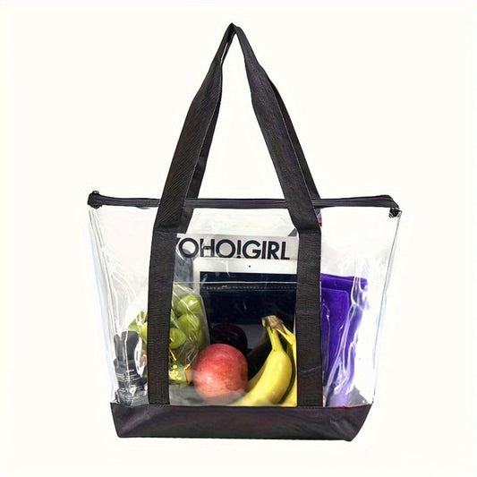 Tote Bag for Women – PVC, Clear, Transparent, for Travel – front view