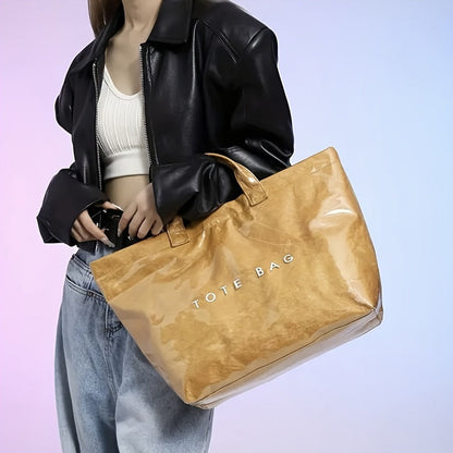 Tote Bag for Women – PVC, Large Capacity, Waterproof, for Travel & Work – detail view 13