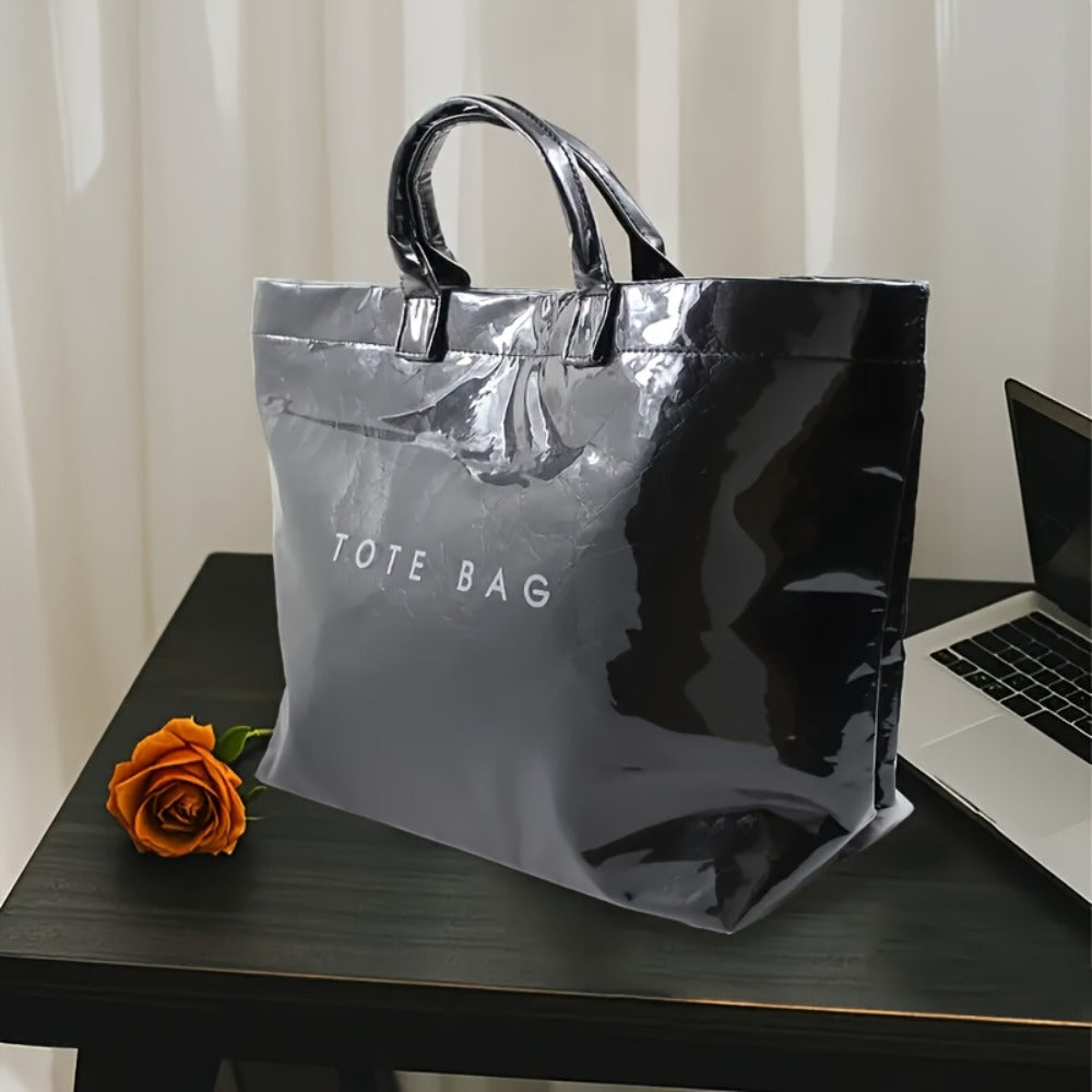 Tote Bag for Women – PVC, Large Capacity, Waterproof, for Travel & Work – detail view 2