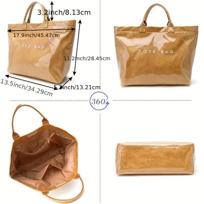Tote Bag for Women – PVC, Large Capacity, Waterproof, for Travel & Work – detail view 3