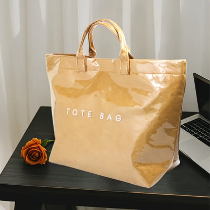 Tote Bag for Women – PVC, Large Capacity, Waterproof, for Travel & Work – detail view 4