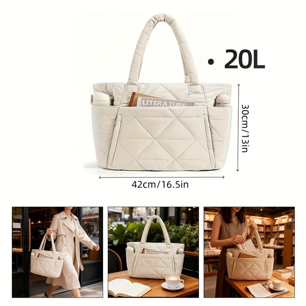 Tote Bag for Women – Quilted, Large Capacity, for Travel & Work – detail view 10