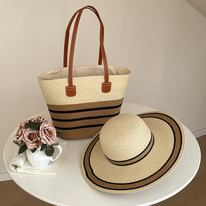 Tote Bag for Women – 6 Colors, Straw, Large Capacity, for Travel – front view - product view 18