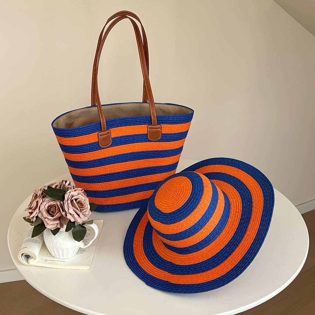 Tote Bag for Women – 6 Colors, Straw, Large Capacity, for Travel – alternate view