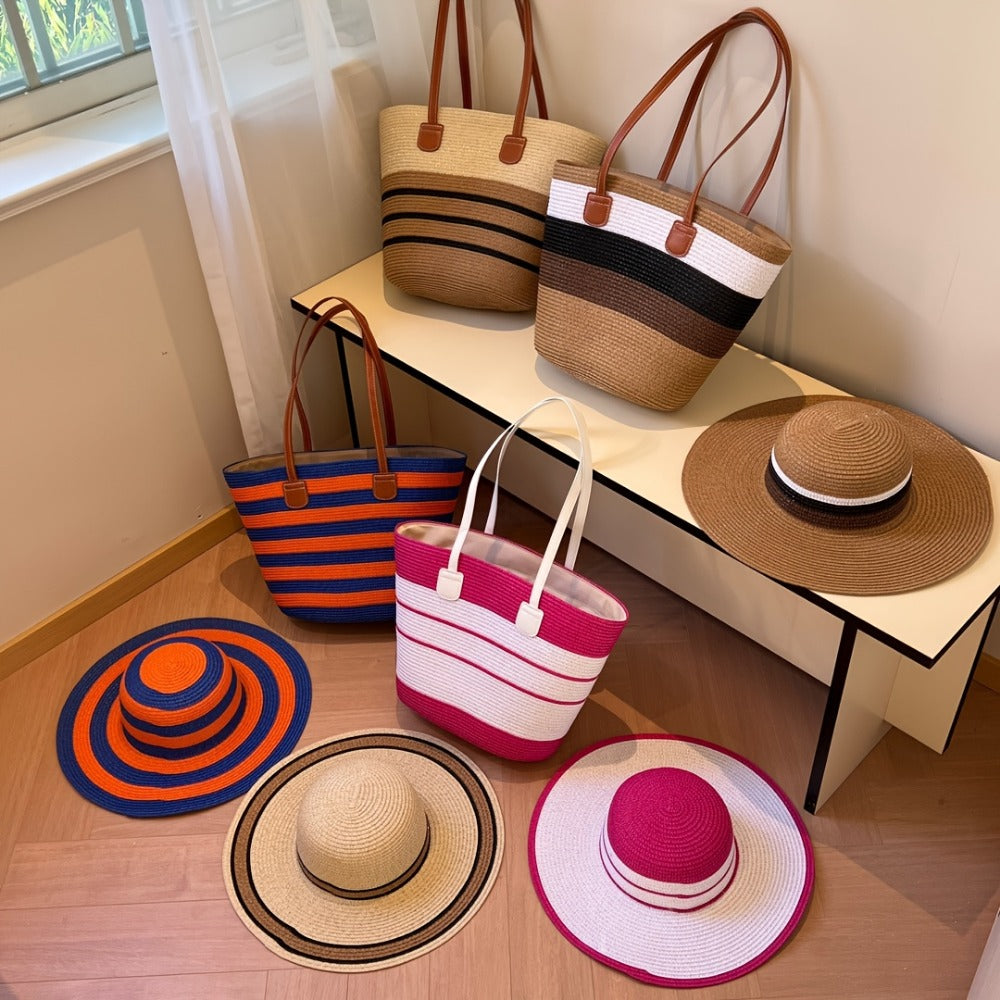 Tote Bag for Women – 6 Colors, Straw, Large Capacity, for Travel – detail view 15