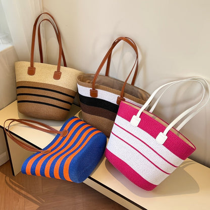 Tote Bag for Women – 6 Colors, Straw, Large Capacity, for Travel – detail view 18