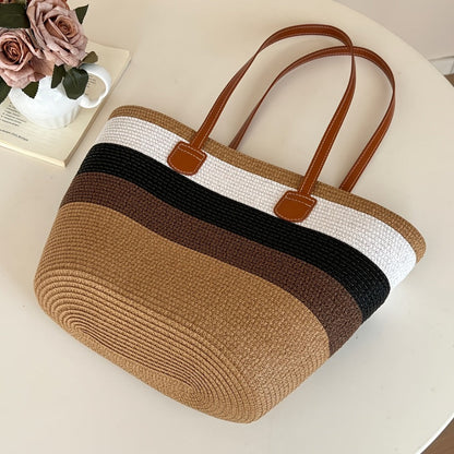 Tote Bag for Women – 6 Colors, Straw, Large Capacity, for Travel – detail view 19