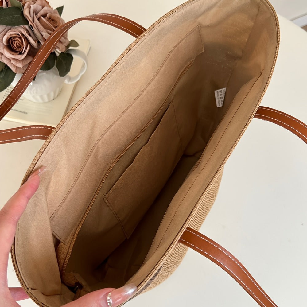 Tote Bag for Women – 6 Colors, Straw, Large Capacity, for Travel – detail view 9