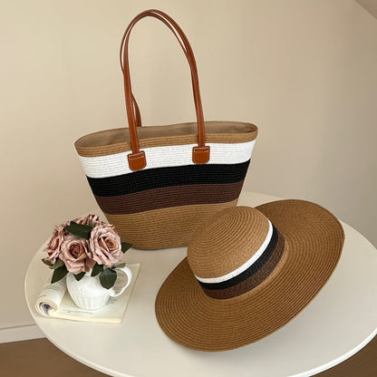 Tote Bag for Women – 6 Colors, Straw, Large Capacity, for Travel – detail view 13