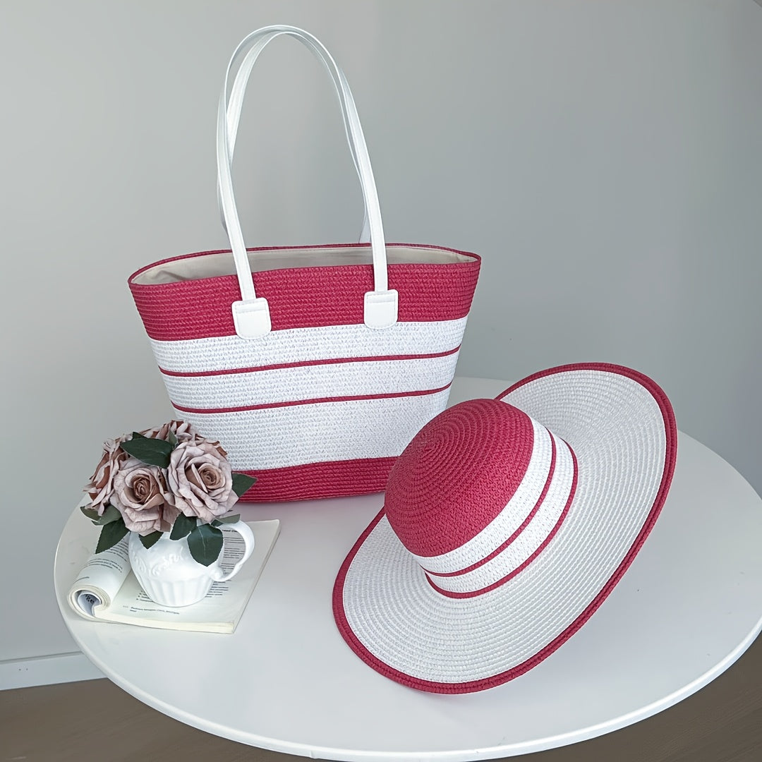 Tote Bag for Women – 6 Colors, Straw, Large Capacity, for Travel – detail view 2