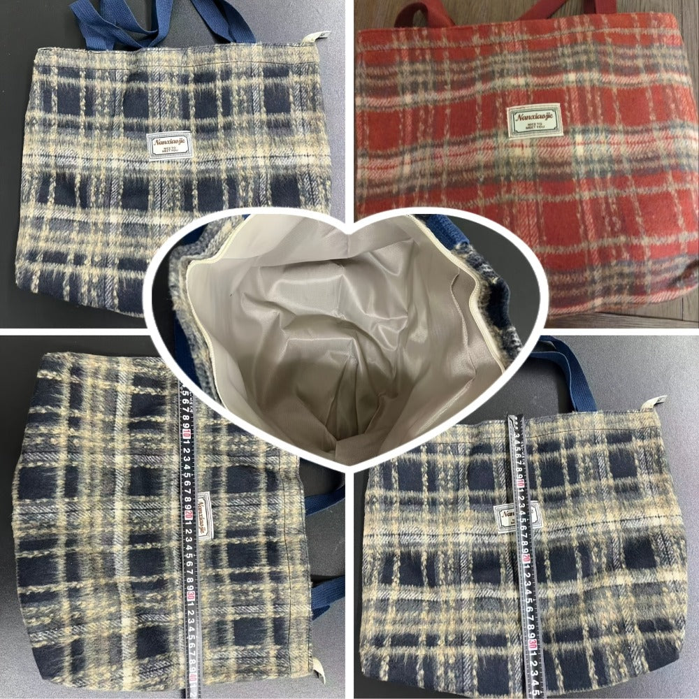 Tote Bag for Women – for Travel & Everyday Use, Checkered Medium Casual Campus Sweet – detail view 9