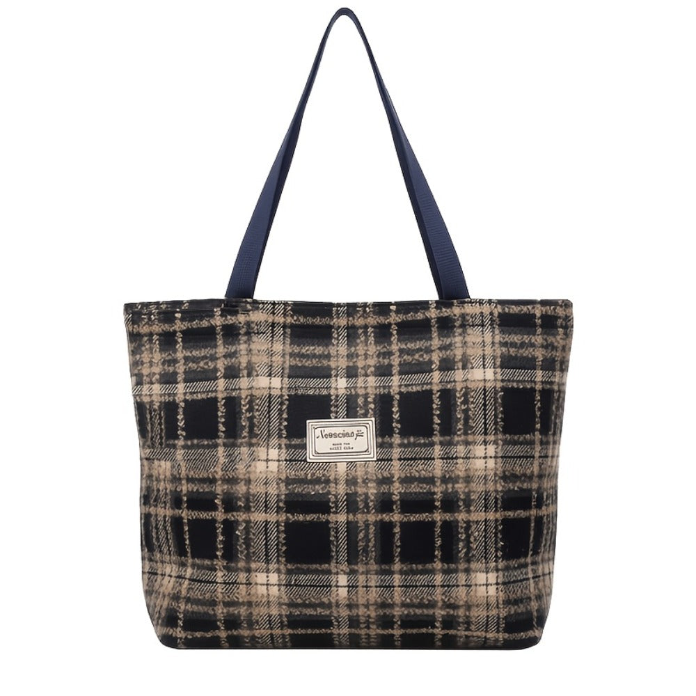 Tote Bag for Women – for Travel & Everyday Use, Checkered Medium Casual Campus Sweet – detail view 10