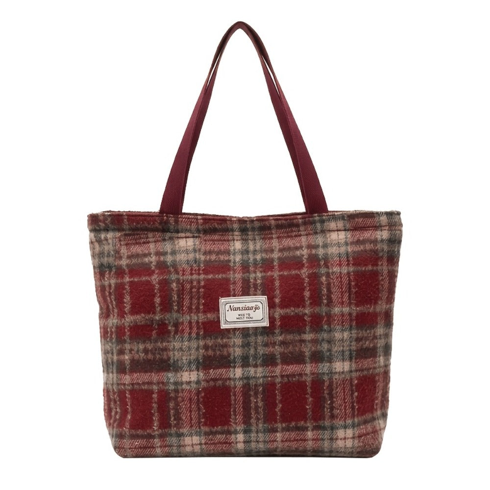 Tote Bag for Women – for Travel & Everyday Use, Checkered Medium Casual Campus Sweet – detail view 11
