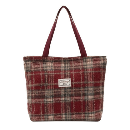 Tote Bag for Women – for Travel & Everyday Use, Checkered Medium Casual Campus Sweet – detail view 11