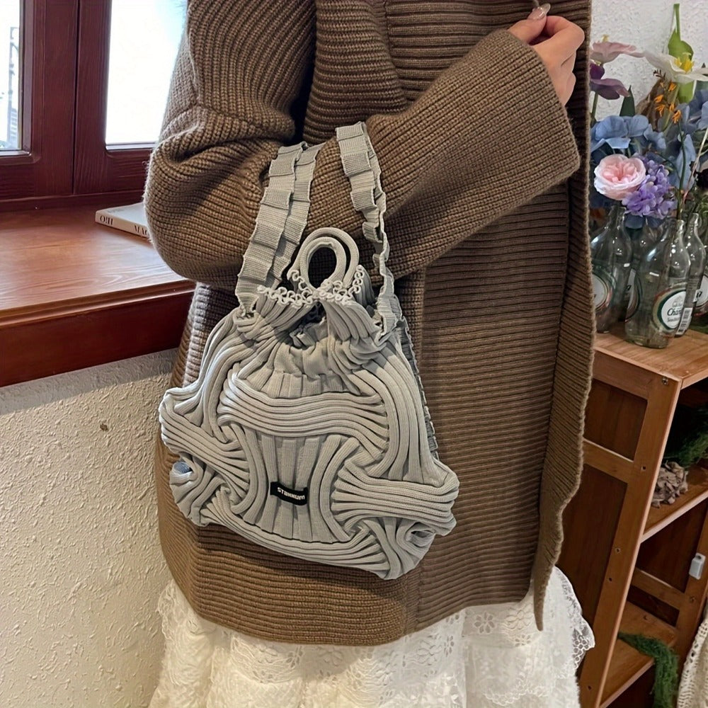 Tote Bag for Women – for Travel & Everyday Use, Knitted Top Handle Korean Aesthetic – detail view 16