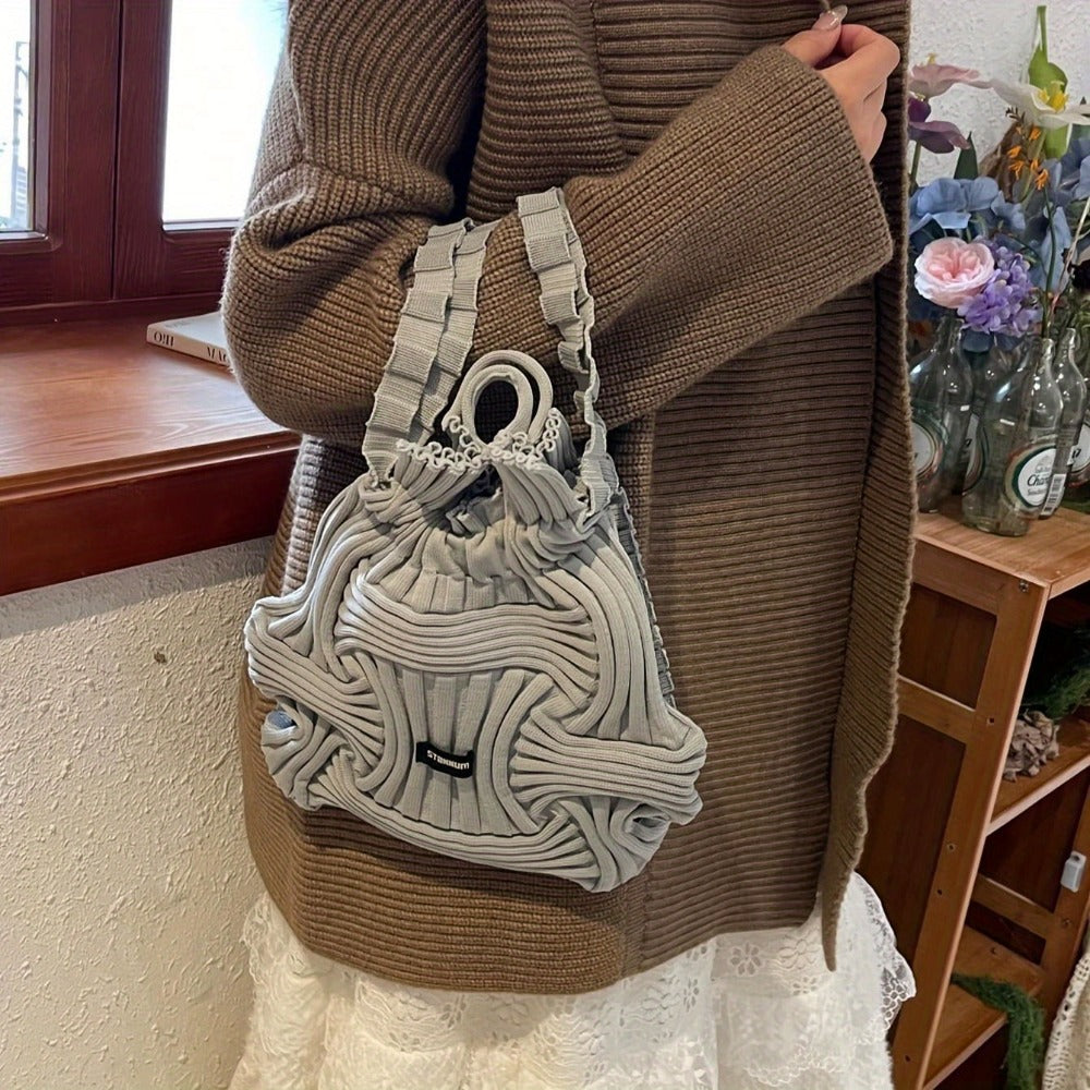 Tote Bag for Women – for Travel & Everyday Use, Knitted Top Handle Korean Aesthetic – detail view 19