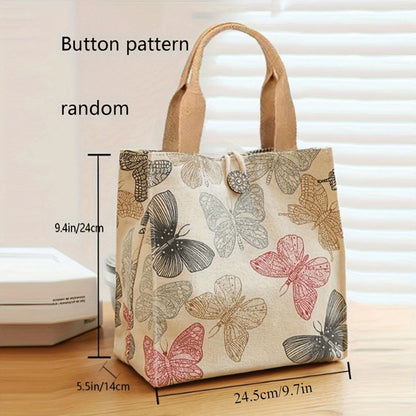 Tote Bag for Women – for Travel & Work, Butterfly Lunch Insulated Bento Aesthetic – detail view 11