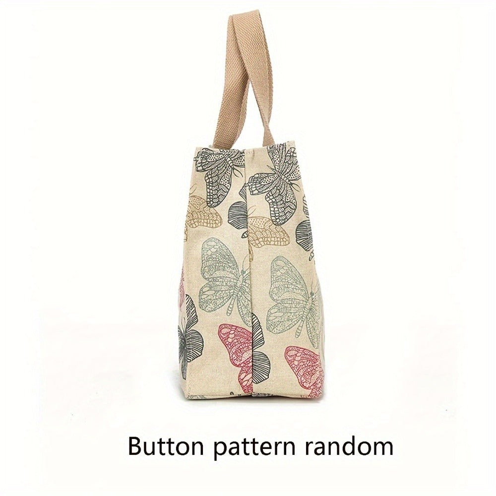 Tote Bag for Women – for Travel & Work, Butterfly Lunch Insulated Bento Aesthetic – detail view 2