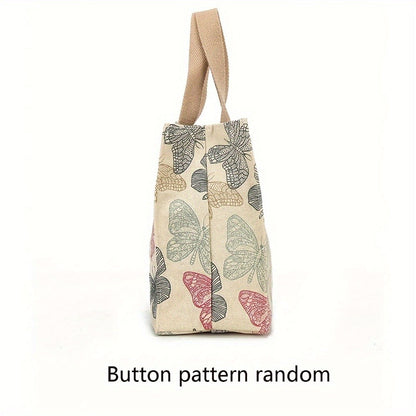 Tote Bag for Women – for Travel & Work, Butterfly Lunch Insulated Bento Aesthetic – detail view 2