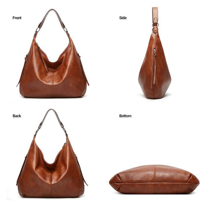 Tote Bag for Women – for Travel & Work, Faux Leather Work Large Zipper – detail view 5