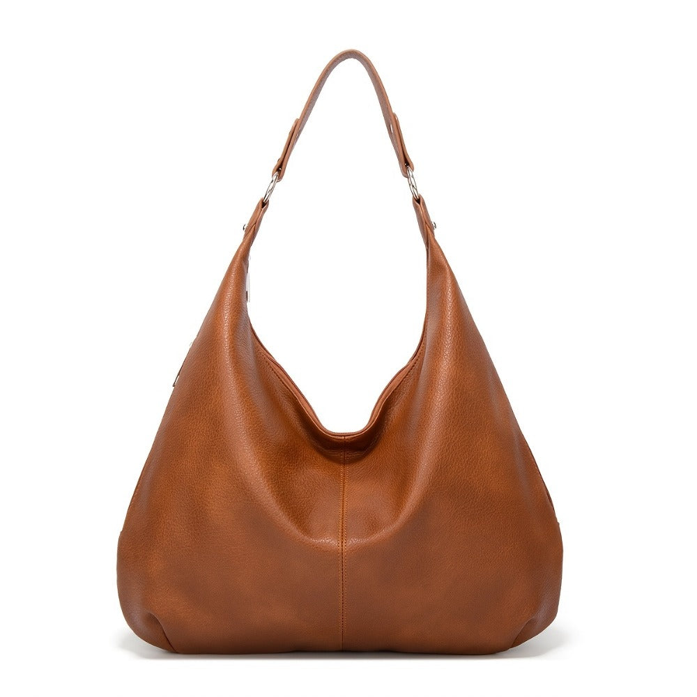 Tote Bag for Women – for Travel & Work, Faux Leather Work Large Zipper – front view
