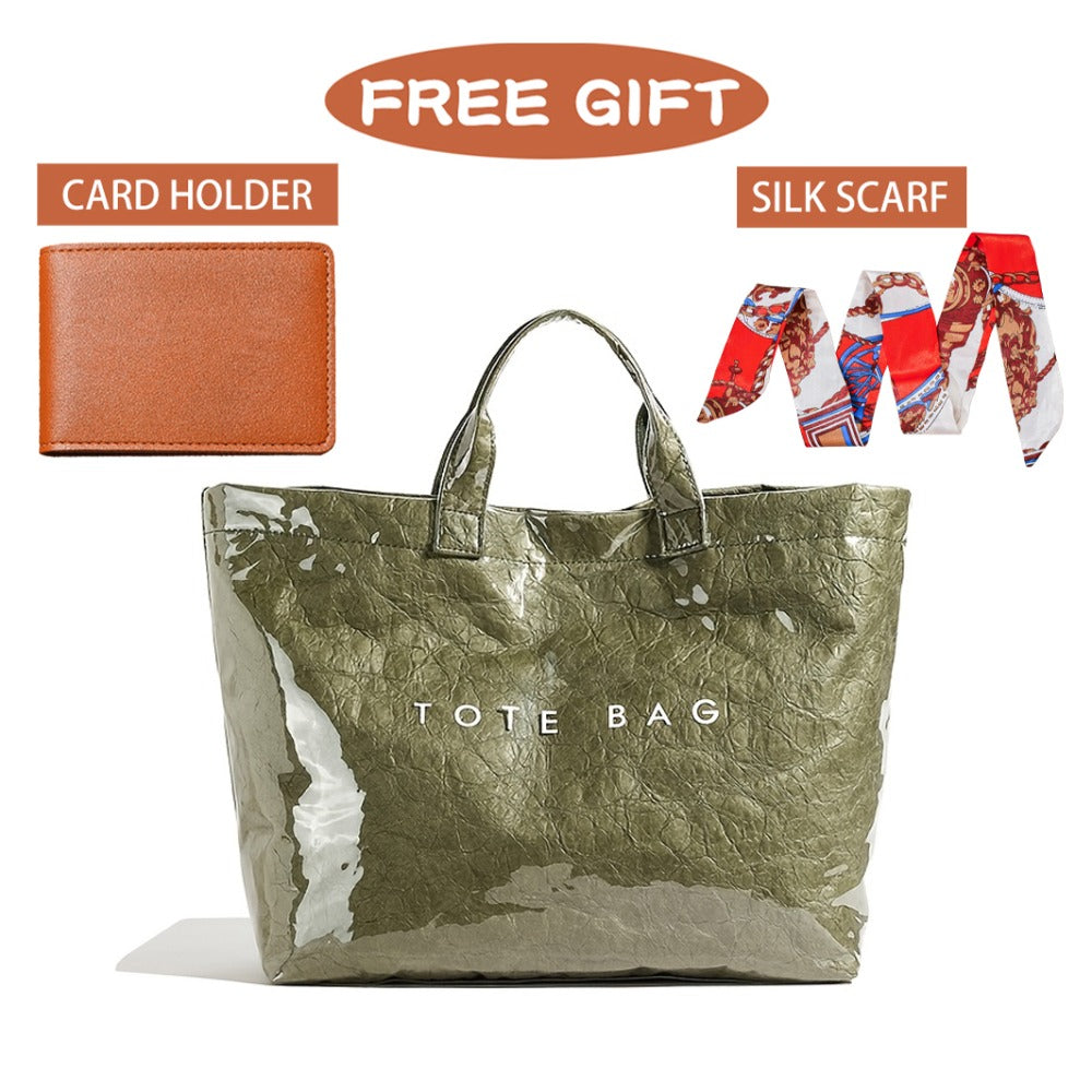Tote Bag for Women – for Work, Large Plastic Stylish Letter Print – detail view 3