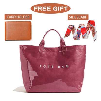 Tote Bag for Women – for Work, Large Plastic Stylish Letter Print – detail view 7