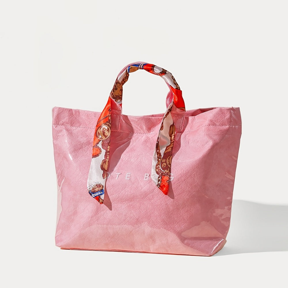 Tote Bag for Women – for Work, Large Plastic Stylish Letter Print – detail view 18