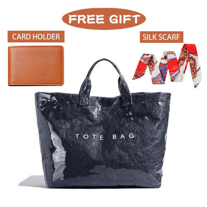 Tote Bag for Women – for Work, Large Plastic Stylish Letter Print – detail view 28