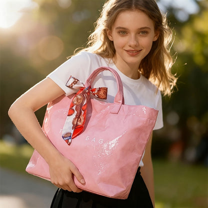 Tote Bag for Women – for Work, Large Plastic Stylish Letter Print – detail view 31