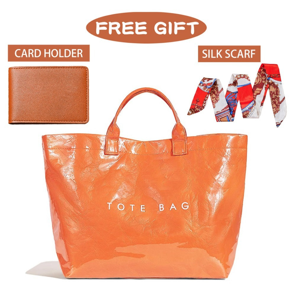 Tote Bag for Women – for Work, Large Plastic Stylish Letter Print – detail view 15