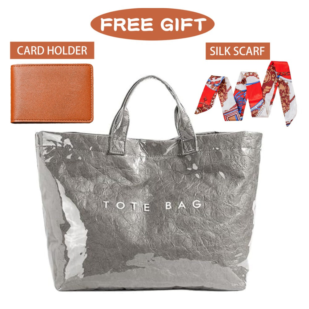 Tote Bag for Women – for Work, Large Plastic Stylish Letter Print – detail view 34