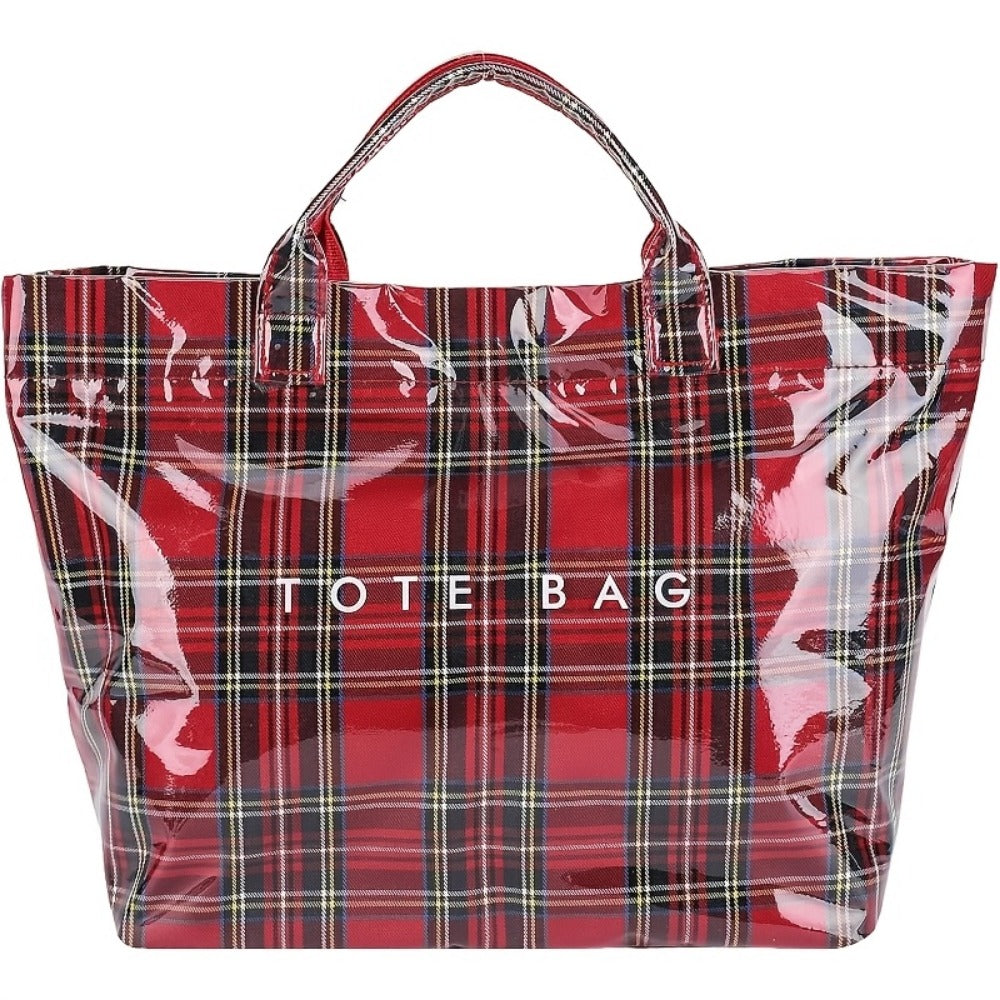Tote Bag for Women – for Work, Large Plastic Stylish Letter Print – front view