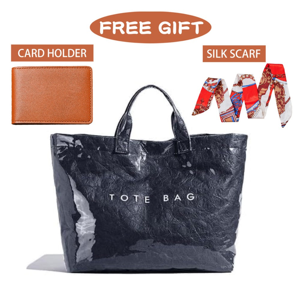 Tote Bag for Women – for Work, Large Plastic Stylish Letter Print – detail view 6