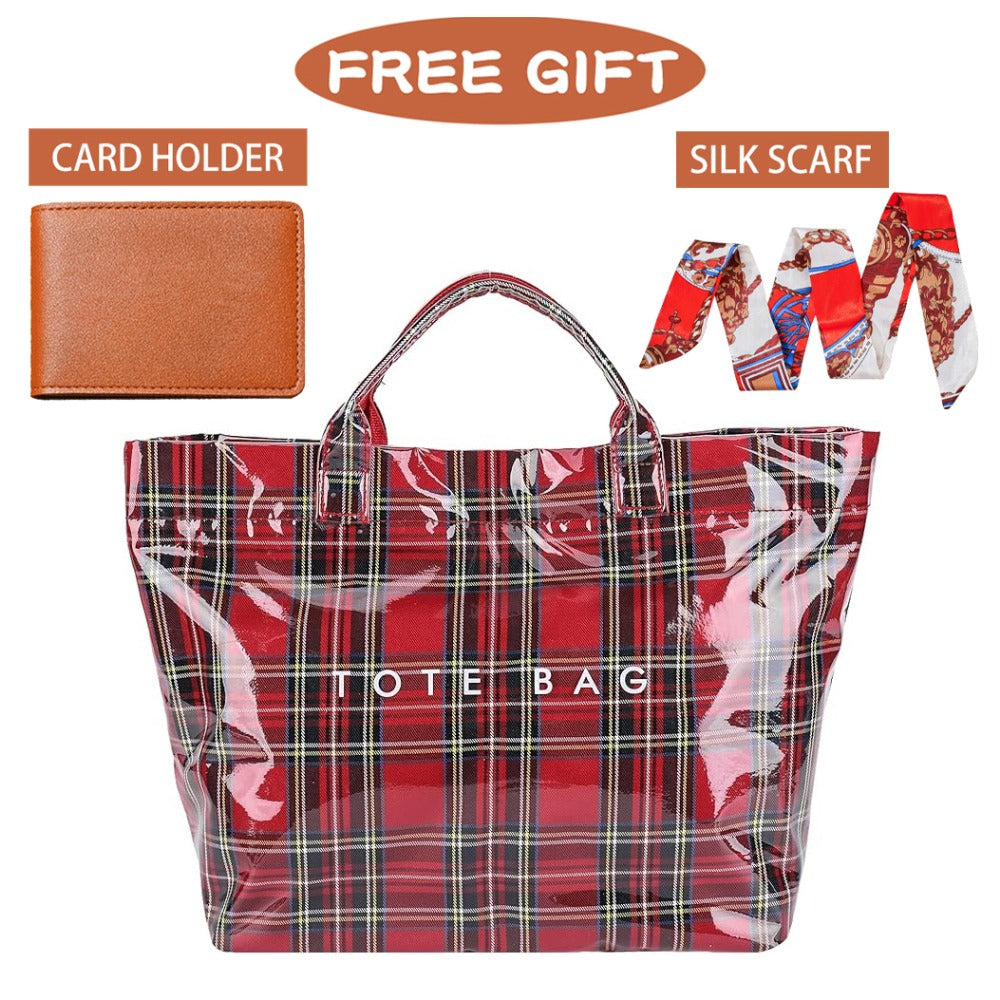 Tote Bag for Women – for Work, Large Plastic Stylish Letter Print – front view - product view 26