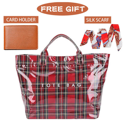 Tote Bag for Women – for Work, Large Plastic Stylish Letter Print – front view - product view 26