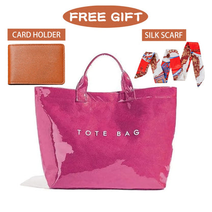 Tote Bag for Women – for Work, Large Plastic Stylish Letter Print – detail view 4