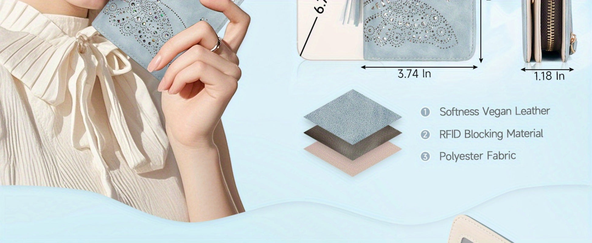 Women's Wallet – RFID Blocking, for Travel – detail view 14