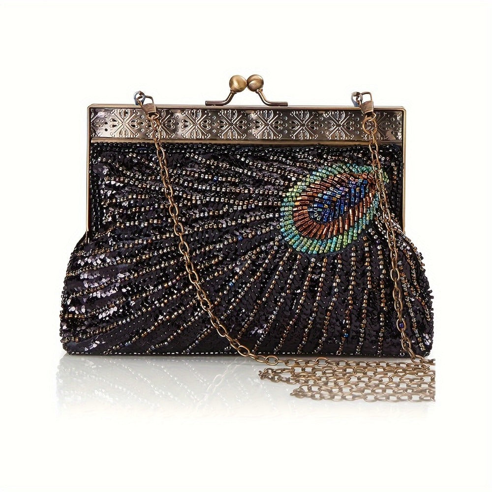 Women's Wallet – 1920s Flapper Peacock Clutch Vintage – detail view 3