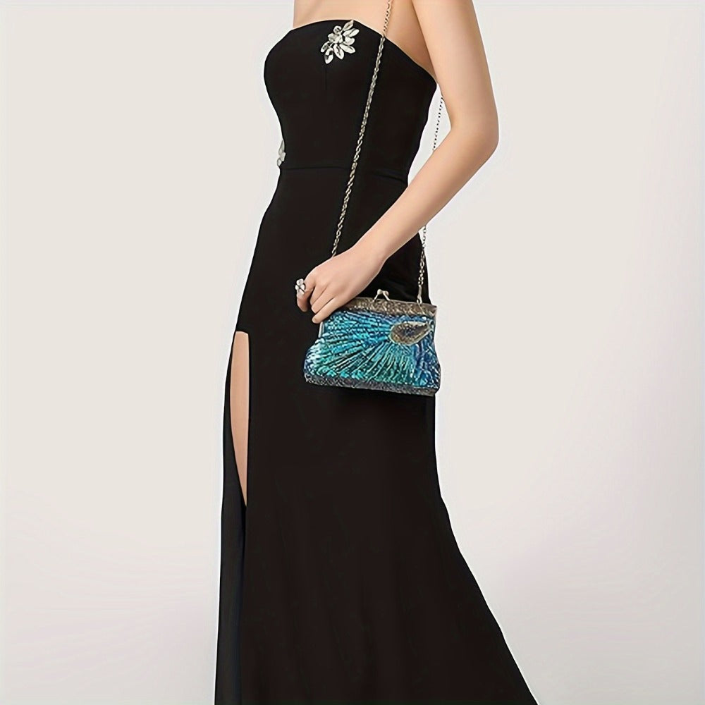 Women's Wallet – 1920s Flapper Peacock Clutch Vintage – detail view 4