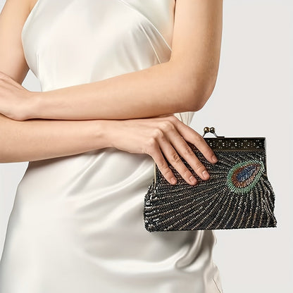 Women's Wallet – 1920s Flapper Peacock Clutch Vintage – detail view 8
