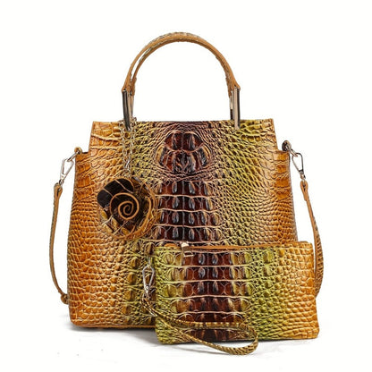 Women's Wallet – 2-Piece, Piece Crocodile Pattern Set Faux – detail view 8
