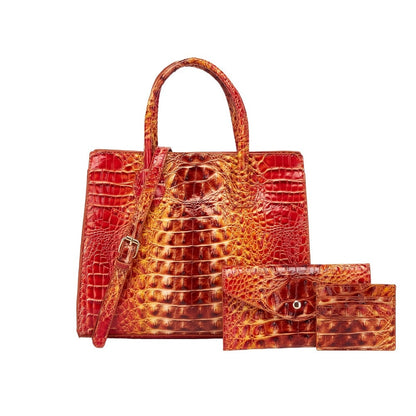 Women's Wallet – 3-Piece, Piece Crocodile Pattern Set Clutch – detail view 10