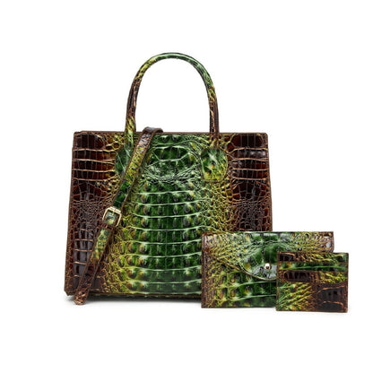 Women's Wallet – 3-Piece, Piece Crocodile Pattern Set Clutch – detail view 14