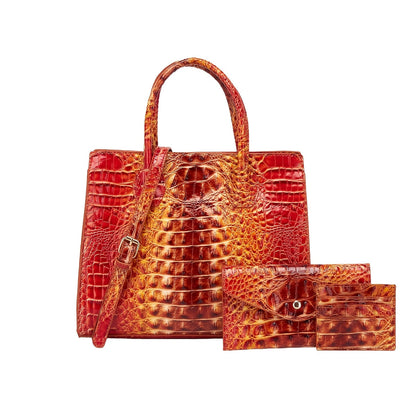 Women's Wallet – 3-Piece, Piece Crocodile Pattern Set Clutch – detail view 23