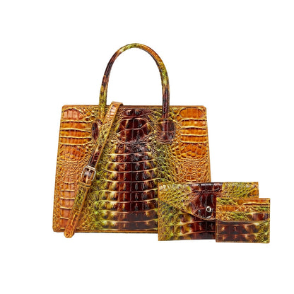Women's Wallet – 3-Piece, Piece Crocodile Pattern Set Clutch – detail view 21