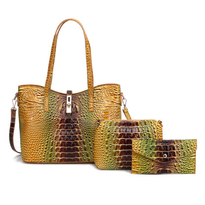Women's Wallet – 3-Piece, Piece Faux Leather Set Crocodile – detail view 29