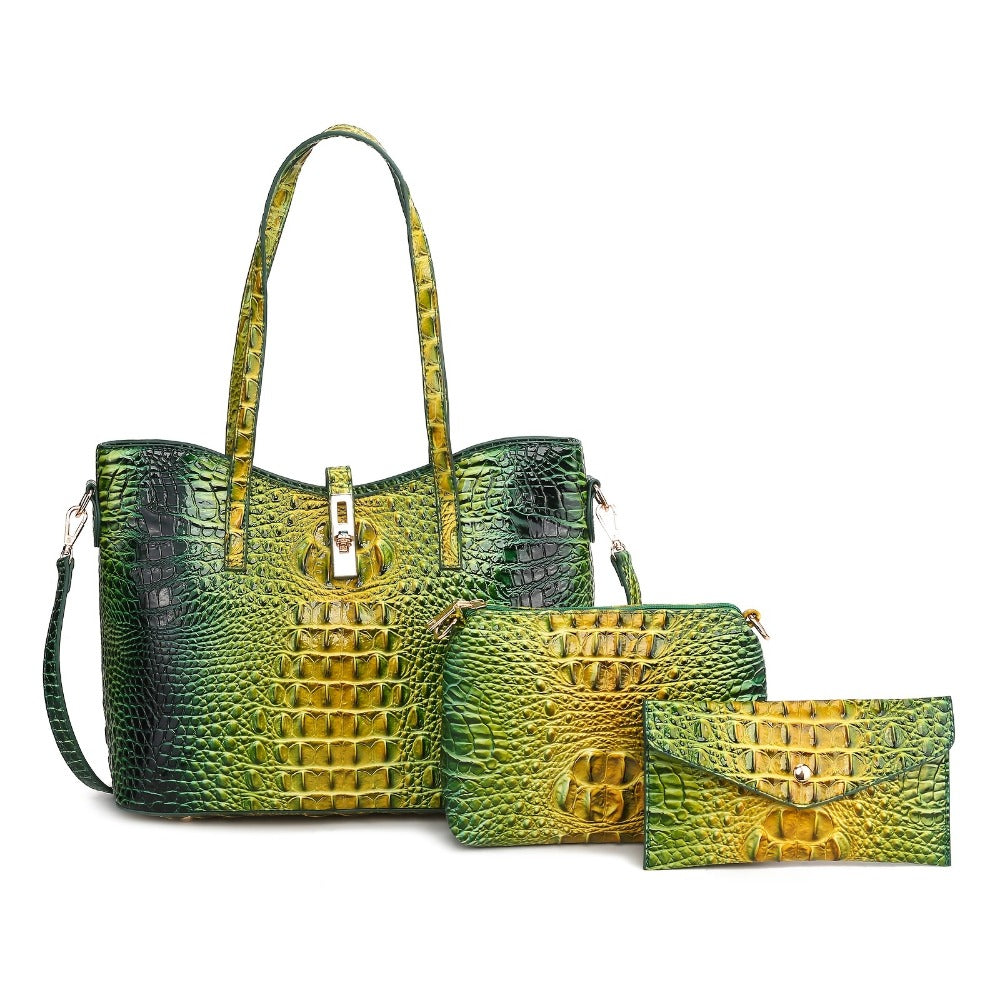 Women's Wallet – 3-Piece, Piece Faux Leather Set Crocodile – detail view 14