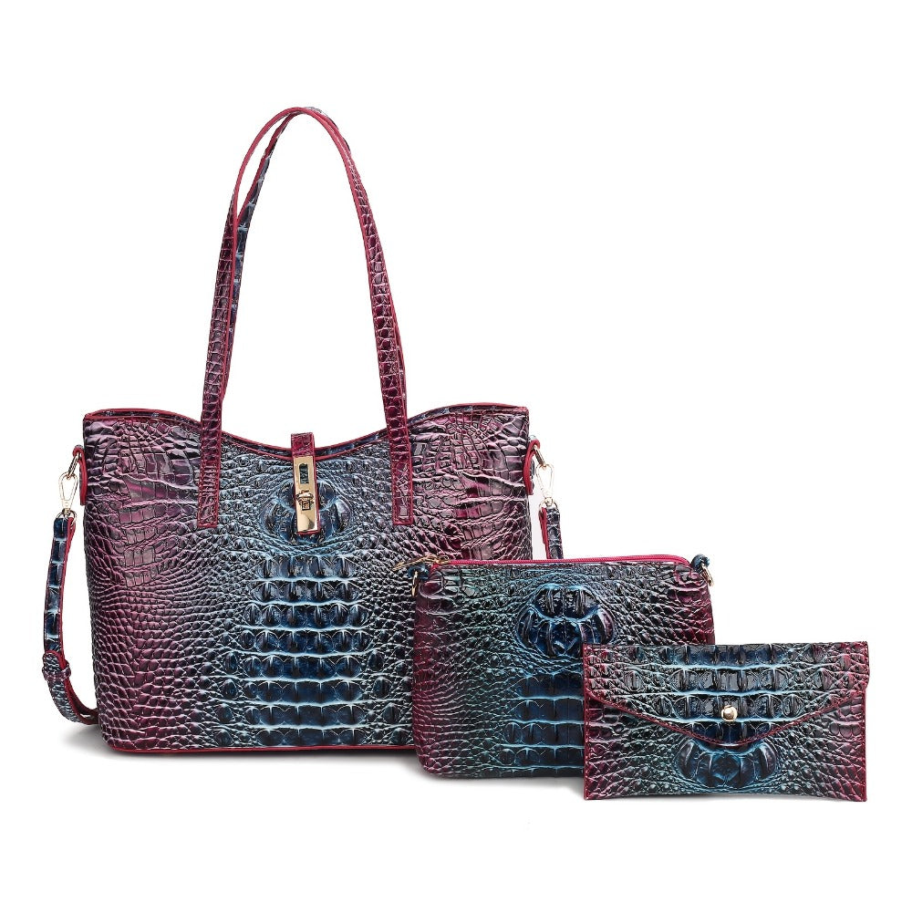 Women's Wallet – 3-Piece, Piece Faux Leather Set Crocodile – detail view 16