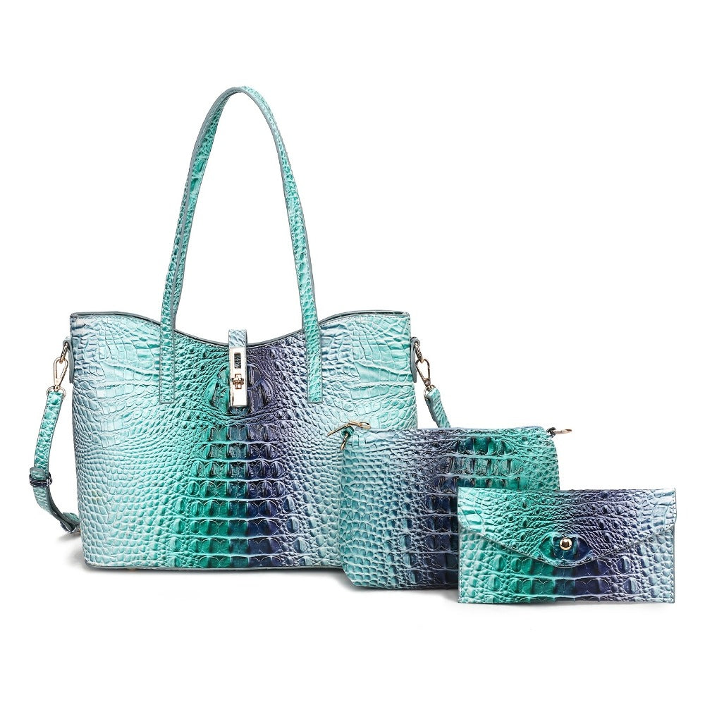 Women's Wallet – 3-Piece, Piece Faux Leather Set Crocodile – detail view 18